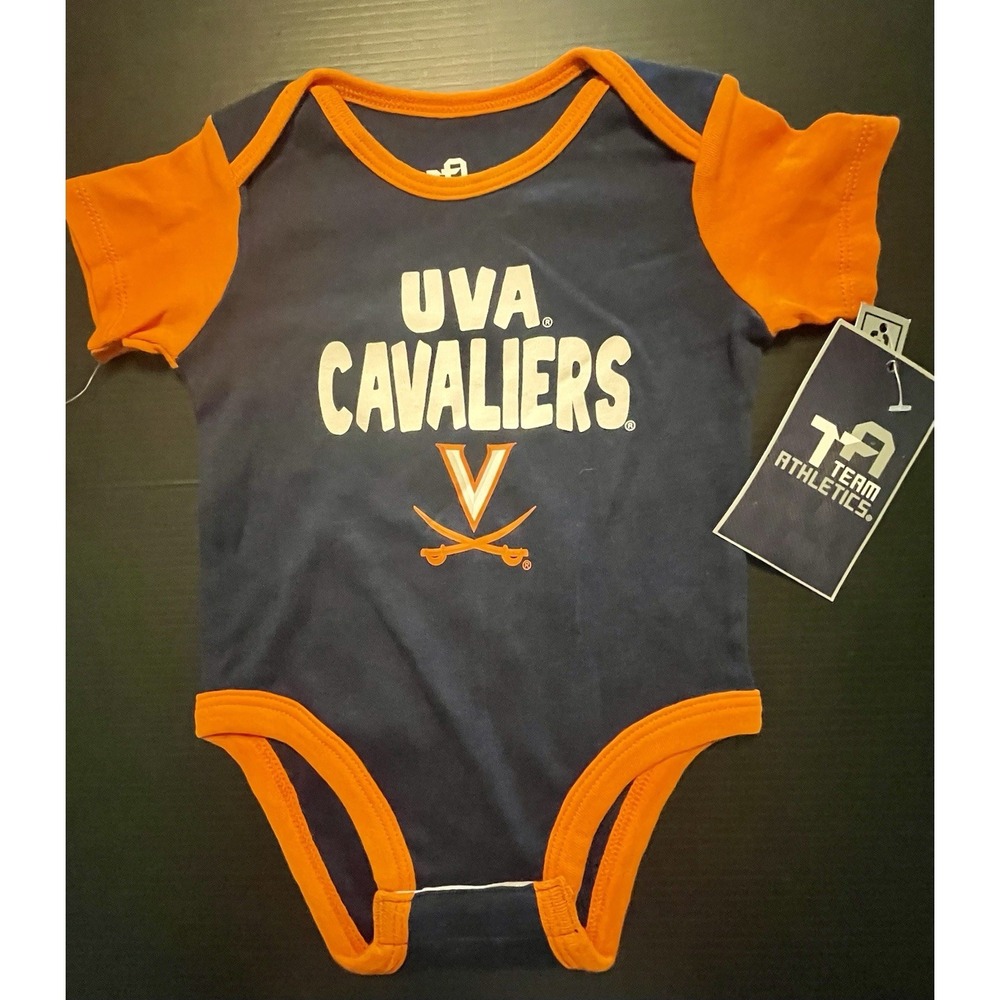 NWT 3 Pack Virginia Cavaliers Navy Orange One Piece Size 12 Month Team Athletics